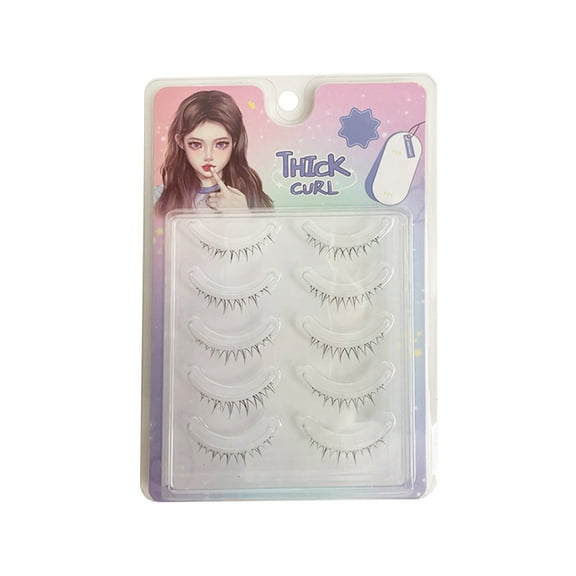 False Eyelashes Natural And Thick 5 Pairs Eyetail Lengthened Dense Eyelash Eyelashes Natural Dense Eyelash False Eye Lashes Short Thin Lashes D Curl Extensions Eyelashes with Color on The End Small