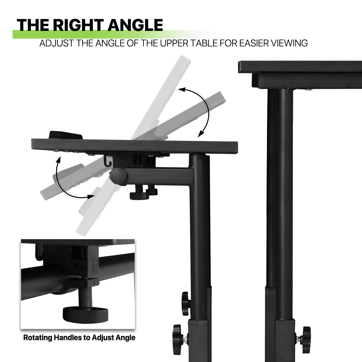 Magshion Computer Desk with Tilting Table, Adjustable Height Small Standing Desk with Monitor Shelf for Standing or Sitting, Black