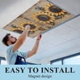 thumbnail image 6 of 1 Pack Magnetic Fluorescent Light Covers 2x4 Ft, Sunflower with Bee Sunflower Retro Linen Pastoral Magnetic Light Covers for Ceiling Lights Classroom Office Home Decor, 6 of 9