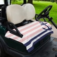 thumbnail image 2 of Golf Cart Seat Covers for 2 Seater,Anchor Pink Microfiber Cart Seat Towel Blanket,Modern Navy Blue White Striped Nautical Absorbent Breathable Non Slip Bench Seats Protector for Golf Course 51"x31", 2 of 9