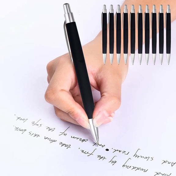 Japceit 10-Pack Retractable Ballpoint Pens, Smooth Writing Black Ink with Comfortable Grip, Reliable and Compact for Office, Work, and Everyday Note-Taking
