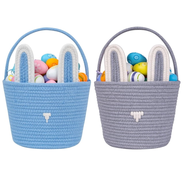 Set de canastas de Pascua CubesLand con orejas de conejo 25 x 20 x 20 cm x2