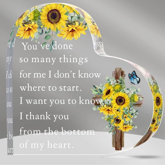 Teacher Appreciation Gift for Women Thank You Paperweight Keepsake for Graduation Party Mentor Mother's Day Gifts Friend Christmas Nurse Coworker(Sunflower)