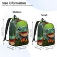 thumbnail image 3 of Rateoe Tree Frog Pattern Canvas College Laptop Backpack,Travel Daypack,Durable Rucksack Travel Notebook Bag School Backpack Book Bag for Men Women-Small, 3 of 7