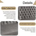 thumbnail image 4 of 3 Pieces Dining Chair Set Includes 1 Loveseat Bench and 2 Dining Chairs Tufted Back with Silver Stainless Steel Legs for  Kitchen Dining Room Living Room, 4 of 12