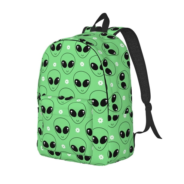 Easygdp alien cartoons Mochila de Lona Resistente para Laptop, Compatible con Laptops de 15 a 17 pulgadas, Ideal para Escuela, Trabajo y Viajes-Small