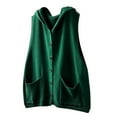 thumbnail image 3 of WRKEKC Cardigan Sweaters for Women Autumn Winter Casual Sleeveless Solid Color Knit Vest with V Neck Hooded Design Open Front Jacket Style for Layering Outerwear, 3 of 10