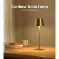 thumbnail image 2 of 3 Pack Cordless Table Lamp, Battery Operated Lamp - Portable Waterproof Rechargeable Table Lamp w/ 3 Color Temps & Stepless Dimming for Dinner, Desk, Cafe, Outdoor (Gold), 2 of 7
