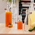 thumbnail image 3 of Bormioli Rocco Swing Top Glass Bottle (Set of 4) - 8.5 oz Reusable Container with Secure Metal Clasp, Ideal for Homemade Juices, Oil Infusions, Condiments, Mixers - Everyday Drinking Glasses, 3 of 6