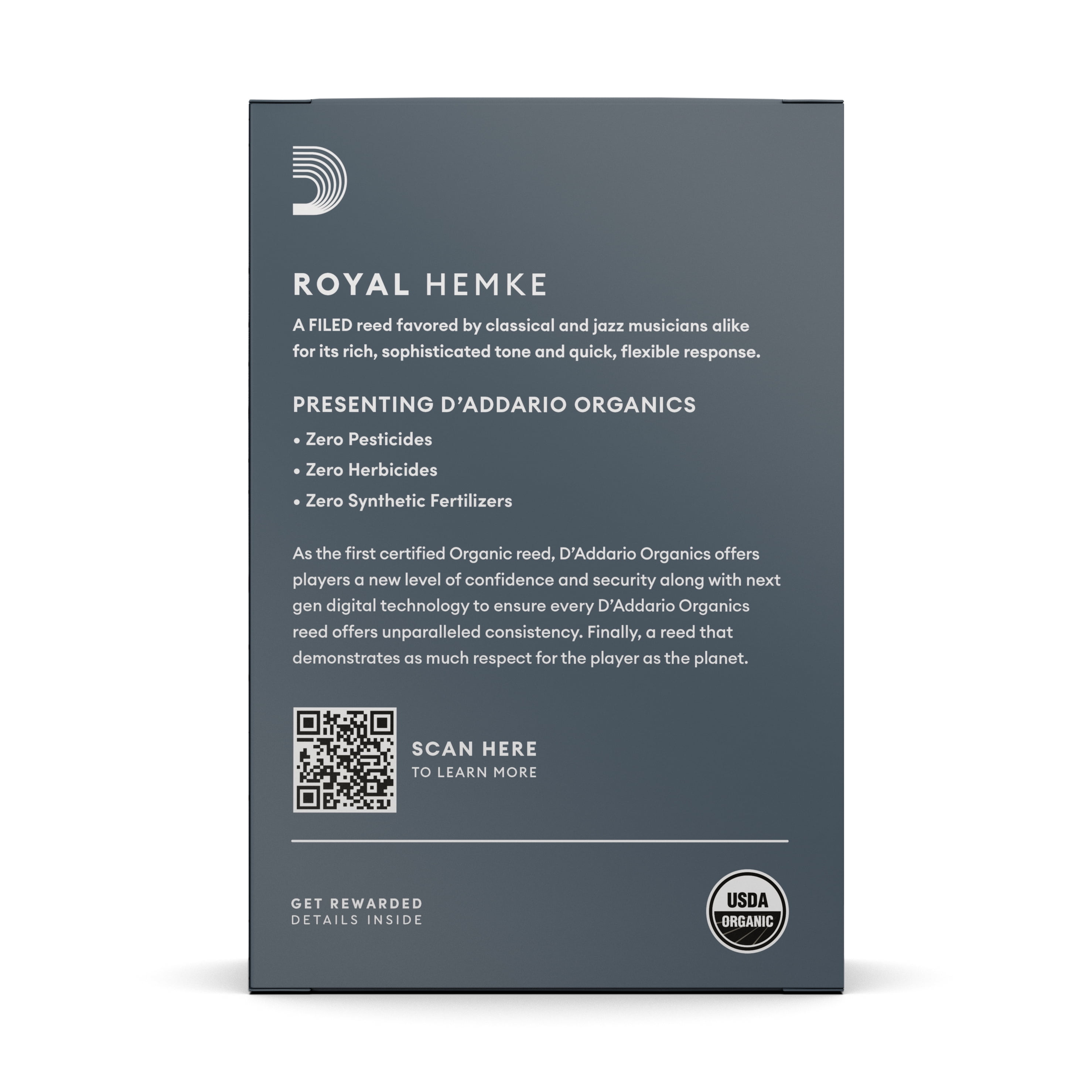 Royal Hemke Organic Soprano Saxophone Reeds, Strength 4.0, 10-pack