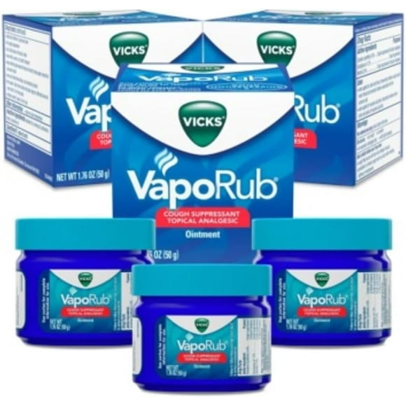 Vicks VapoRub, Chest Rub Ointment, Relief from Cough, Cold, Aches, & Pains with Original Medicated Vicks Vapors, Topical Cough Suppressant, 1.76 Ounce (Pack of 3)