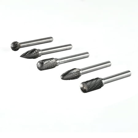 

5 Pcs Tungsten Steel Grinding Burr 6mm Shank 10mm Head Rotary Cutter Bits Kit
