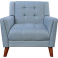 thumbnail image 2 of Noble House Mid-Century Modern Armchair,Tufted Waffle Stitch Upholstery,Blue, 2 of 7