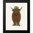 thumbnail image 2 of Fab Funky 20x24 Black Modern Framed Museum Art Print Titled - Highland Cow Fisherman, 2 of 5