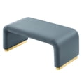 thumbnail image 5 of Koda Performance Velvet Waterfall Ottoman in Brass Cadet Blue, 5 of 10