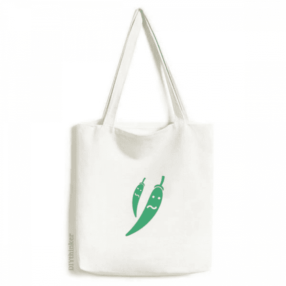 Vegetable Expression Embarrassment Chili Body Tote Canvas Bag Shopping Satchel Casual Handbag