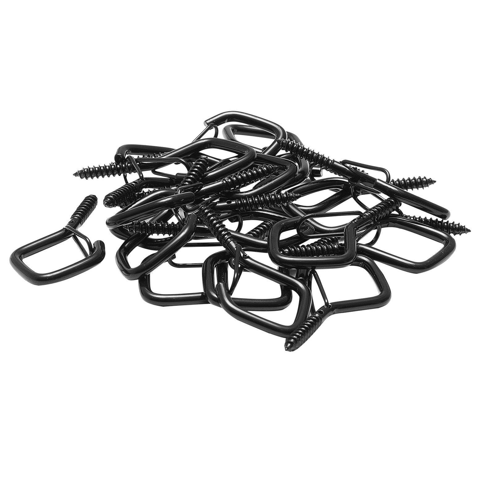 20 PCS Q-Hanger Hooks, 2.17 in Q Hanger String Light Hooks Outdoor, Heavy Duty Outdoor Screw Hooks with Security Buckle, for Hanging Outdoor String Lights, Christmas Lights, Cups, Decors (Black)