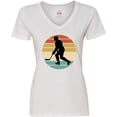 thumbnail image 3 of Inktastic Hockey Player Retro Sunset Women's V-Neck T-Shirt, 3 of 5