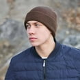 thumbnail image 2 of TELOLY Winter Hats for Men,Soft Knit Fabric Beanie for Men,Cozy Warmth Retention Beanies Hats Men,Green, 2 of 5