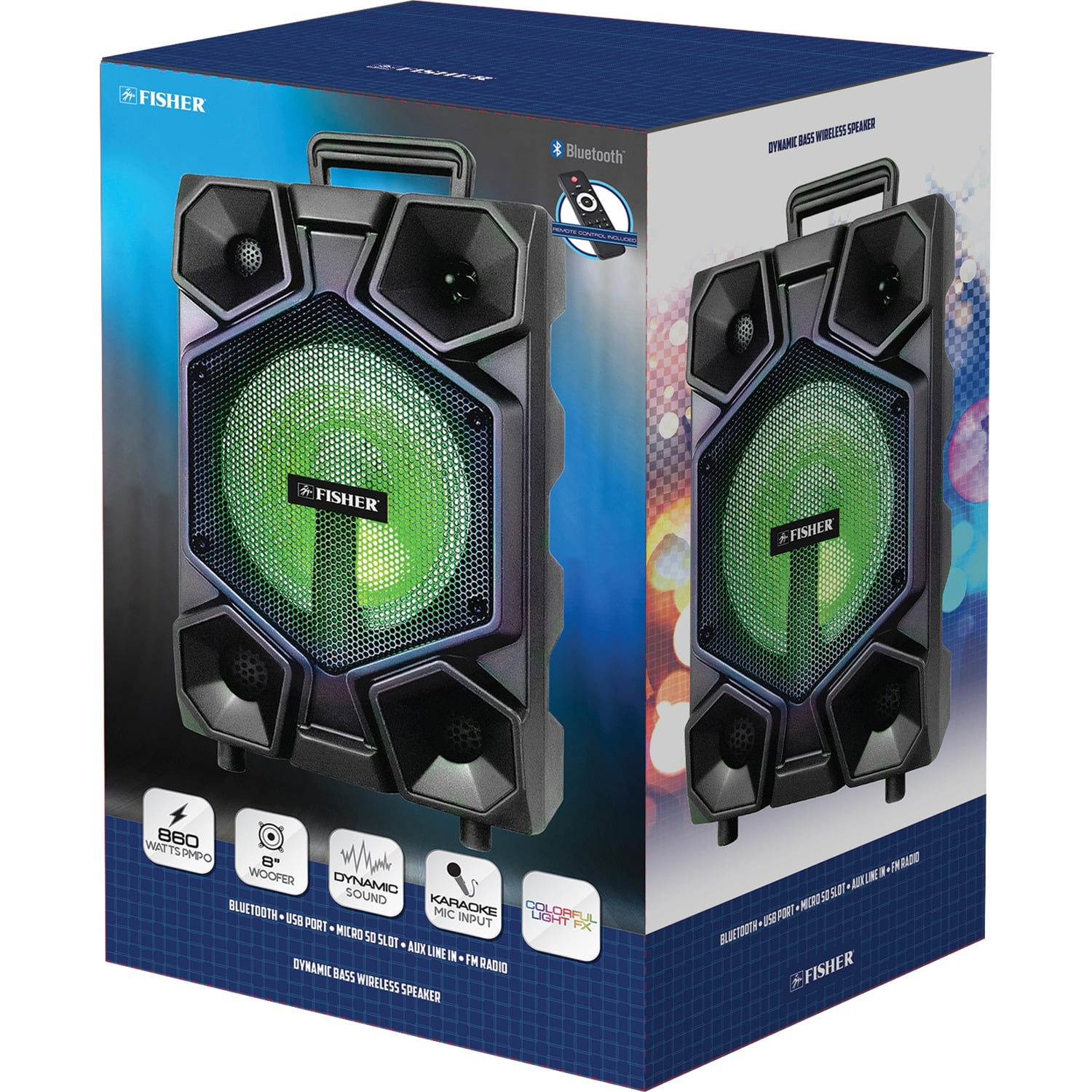 fisher dynamic bass wireless speaker