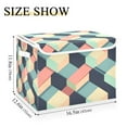 thumbnail image 5 of Yayeee Collapsible Cube Storage Bin with Lid Fabric Closet Decorative Basket with Handles, Pink Cubes, 5 of 7