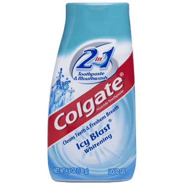 Colgate 2-in-1 Whitening Toothpaste Gel and Mouthwash, Icy Blast - 4.6 oz