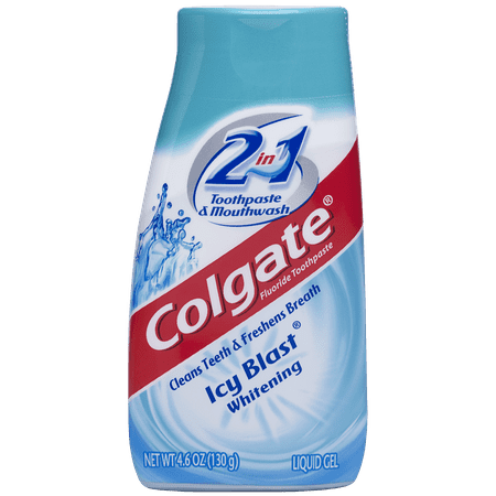 (2 pack) Colgate 2-in-1 Whitening Toothpaste Gel and Mouthwash, Icy Blast - 4.6 (Best Toothpaste And Mouthwash For Sensitive Teeth)