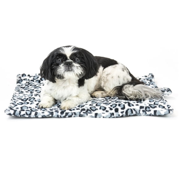 Cama para gatos Furhaven ThermanAP, autocalentable, lavable, diseño de leopardo de las nieves