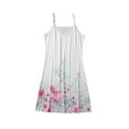 thumbnail image 3 of ORQ Women V-Neck Marble Flower Print Sleeveless Strap Dress, 3 of 6