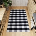 thumbnail image 3 of Ottomanson 3'3" x 4'7" Area Rug – Non-Slip Low Pile Stain Resistant Rug for Bedroom & Entryway, Buffalo Plaid Black/White, 3 of 12