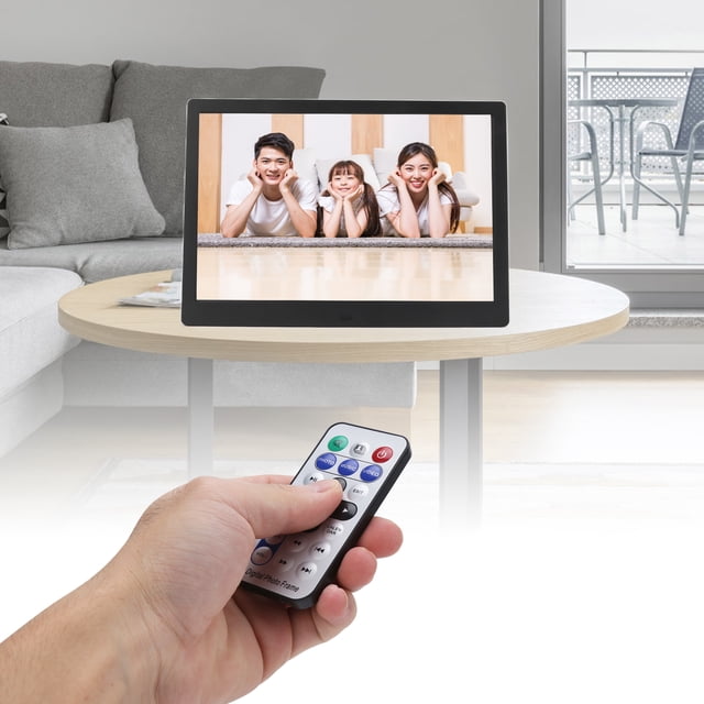 Marco de Imagen Electónica, Soporte de Brillo de 250 LM Varios Formatos Modos de Control Dual Marco de Fotos Digitales para Familias Amigos para la Decoración de la Casa
