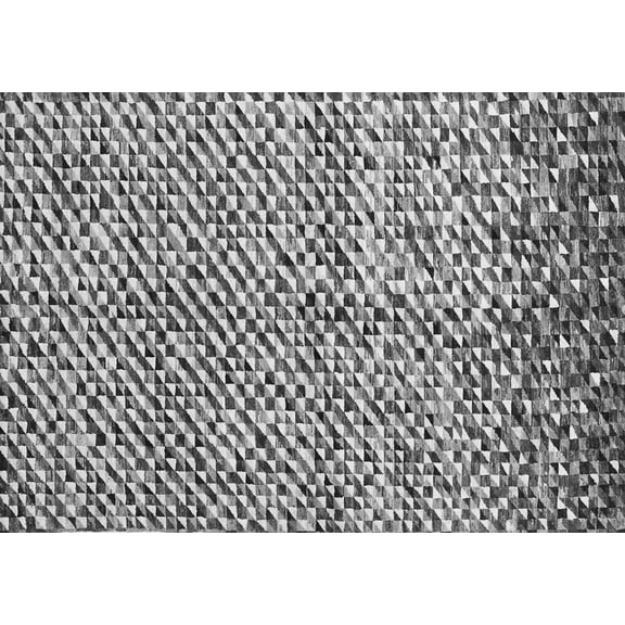 Ahgly Company Indoor Rectangle Abstract Gray Contemporary Area Rugs, 2' x 4'
