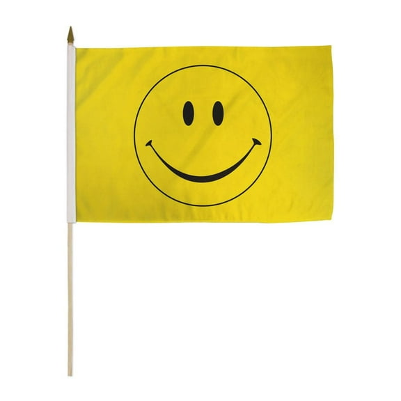 Happy Face 12x18" Stick Flags