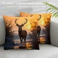 thumbnail image 3 of Pratyus Deer Water Sunset Modern Farmhouse Rustic Decorative Couch Pillow Cases with Zipper Home Decor Square Summer High-Quality 1PC 24x24in, 3 of 5