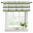 thumbnail image 2 of Sage Green White Striped Valances for Windows, Farmhouse Stripes Light Filtering Kitchen Curtains, Rod Pocket Window Valance Curtains for Living Room Bedroom, 60" W x 18" L, 2 Panels, 2 of 9