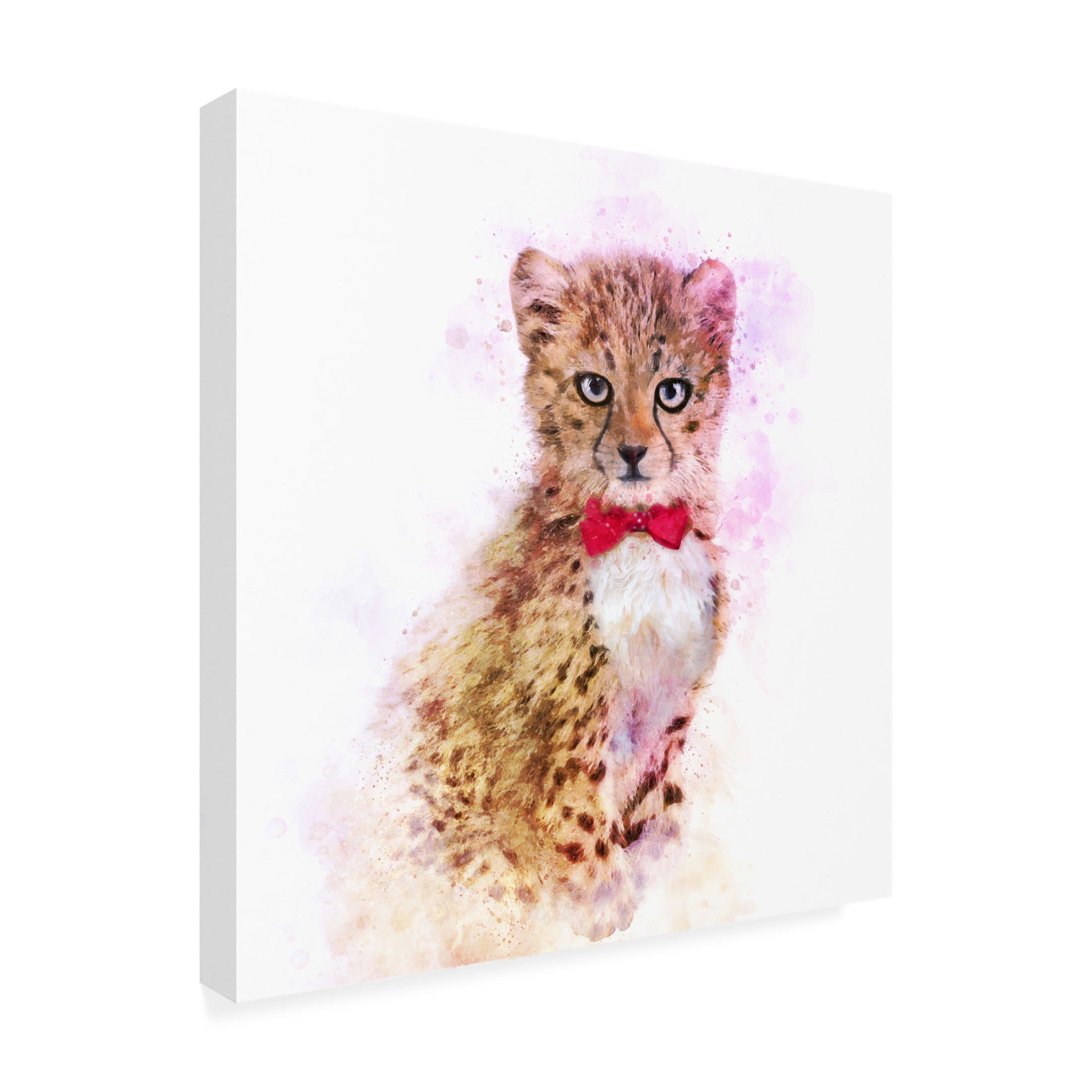Trademark Fine Art Emel Tunaboylu  Baby Cheetah Watercolor Canvas Wall Art