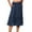 Navy, variant on Kilaqueen Women Summer Beach Vacation Boho Tiered Midi Skirt Casual High Waisted Flowy Ruffle A Line Below Knee Skirts with Pockets