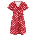 thumbnail image 4 of Pompotops Robe d'Été Décontractée à Manches Courtes et Col en V pour Femmes, 4 of 7