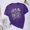 thumbnail image 4 of Camisetas de Verano de Mujer Pequeña Flor Impresa Cuello Redondo Manga Corta Superior, Verano Superior de las Mujeres, 4 of 4