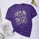 thumbnail image 1 of Fiudx Ropa de Mujer Blusas con Estampado de Flores Pequeñas para Mujer Top de Manga Corta con Cuello Redondo, 1 of 4