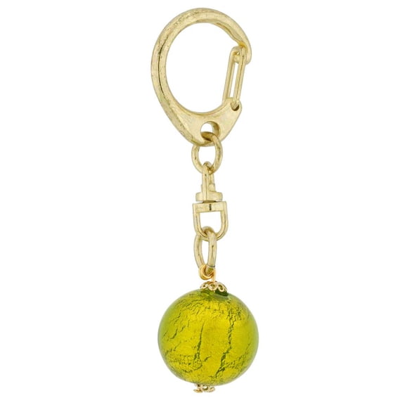 GlassOfVenice Murano Glass Murano Ball Keychain - Green