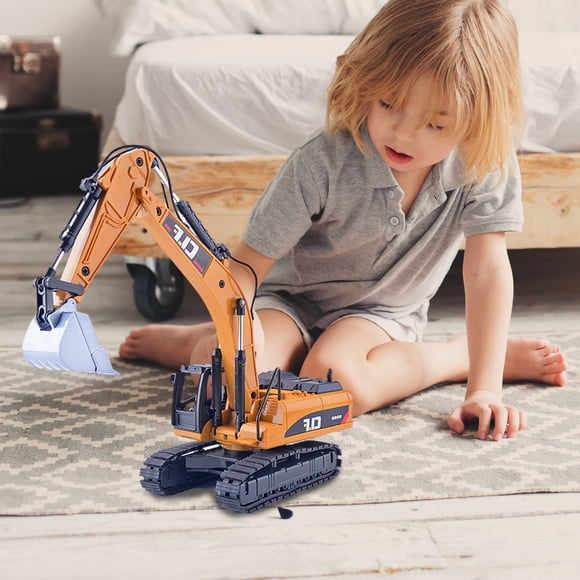 EGNMCR Modèle de Voiture Boîte-Cadeau pour Enfants, Camion de Chantier en Alliage, Excavatrice, Modèle avec Musique et Éclairage, Voiture Jouet pour Enfants Simulant des Véhicules d'Ingénierie Cadeaux d'Anniversaire pour Enfants