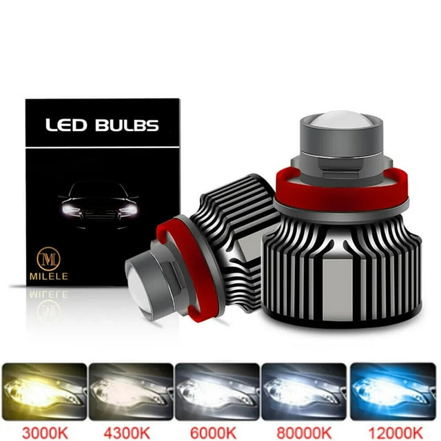 Laser headlight bulb H11 9005 9006 LED 2PCS projector lens fog light -