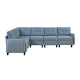 thumbnail image 5 of Lexicon Garren Textured 6-Piece Sectional with Storage in Blue, 5 of 8