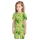 thumbnail image 5 of Balery Green Avocado Conjunto de Pijama Infantil de Manga Corta con Estampado – Ropa de Dormir de Algodón Suave-Small, 5 of 5
