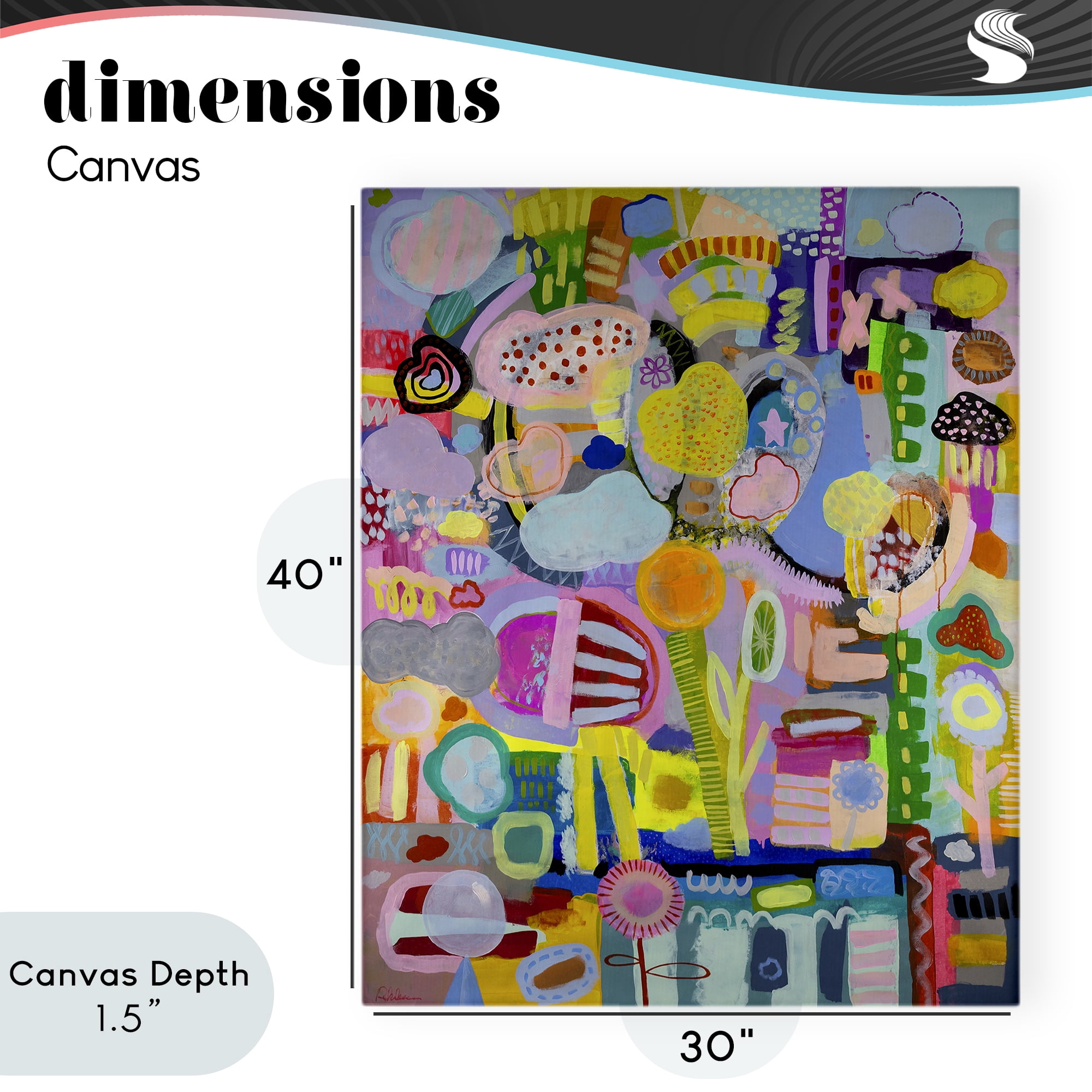 Stupell Industries Big Happy Whimsical Collage Canvas Wall Art, design by Mary Robertson