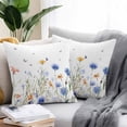 thumbnail image 2 of Throw Pillow Covers 18x18 Inch Set of 2, Spring Floral Waterproof Outdoor Pillow Covers, Elegant Butterfly Summer Botanical Decorative Cushion Pillowcases for Couch, Sofa, Bed, Garden, Patio, 2 of 9