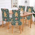 thumbnail image 2 of Yayeee 2 Pack Dining Chair Covers Stretch Parson Chairs Slipcovers Seat Protector, Brown Christmas Gingerbread, 2 of 6