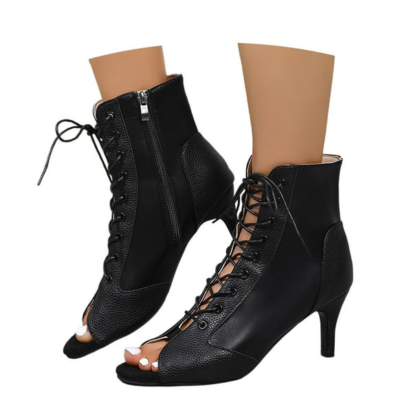 Red Heels for Women Cross Strap Peep Toe Pumps - Solid Leather Comfortable Versatile Casual Heels, Elegant Dress Shoes For Spring & Fall Office Commute