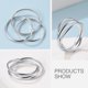thumbnail image 5 of Anillo rodante triple entrelazado de plata de ley 925, sencillo y delicado, unisex Suplight Jewelry  exquisita, 5 of 6